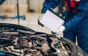 A service technicial replacing a car battery near Orangeburg, South Carolina.