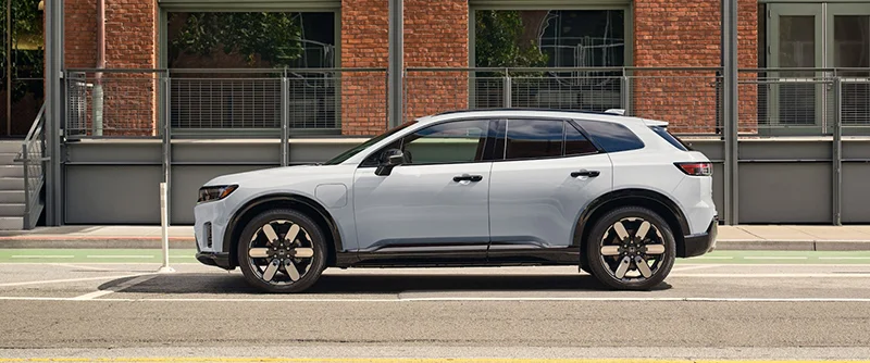 A photograph of a white 2025 Honda Prologue parked near Orangeburg, SC