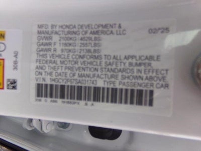 2025 Honda Accord Hybrid EX-L