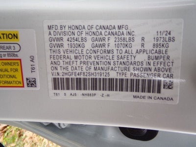 2025 Honda Civic Hybrid Sport Touring