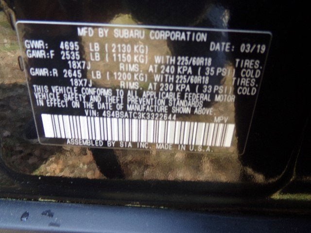 2019 Subaru Outback 2.5i Touring