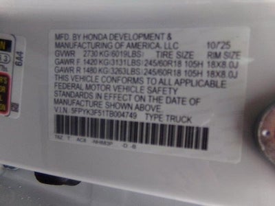 2026 Honda Ridgeline RTL