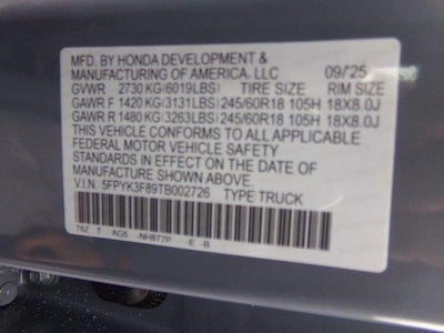 2026 Honda Ridgeline Black Edition